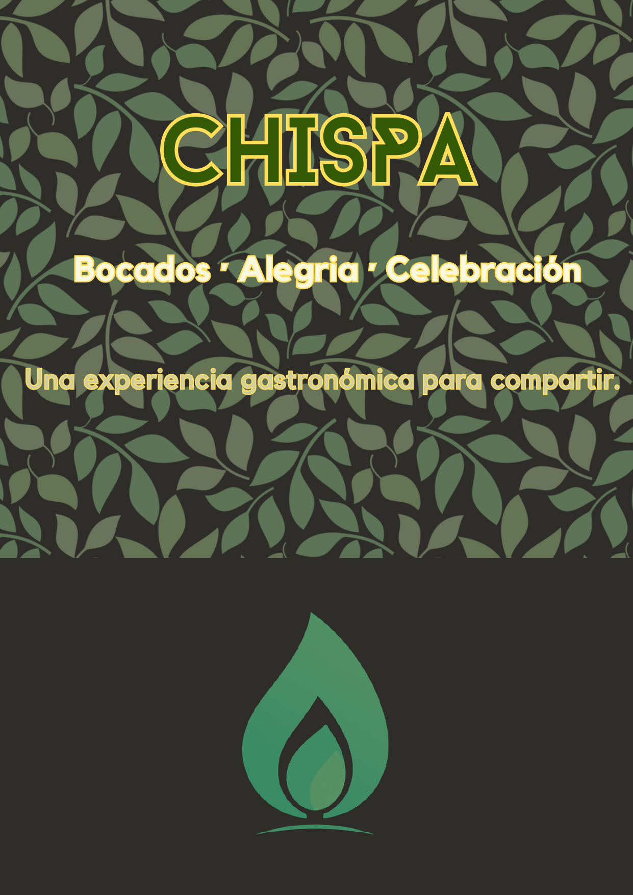 Cover of the Plant on Fire Chispa cocktail menu