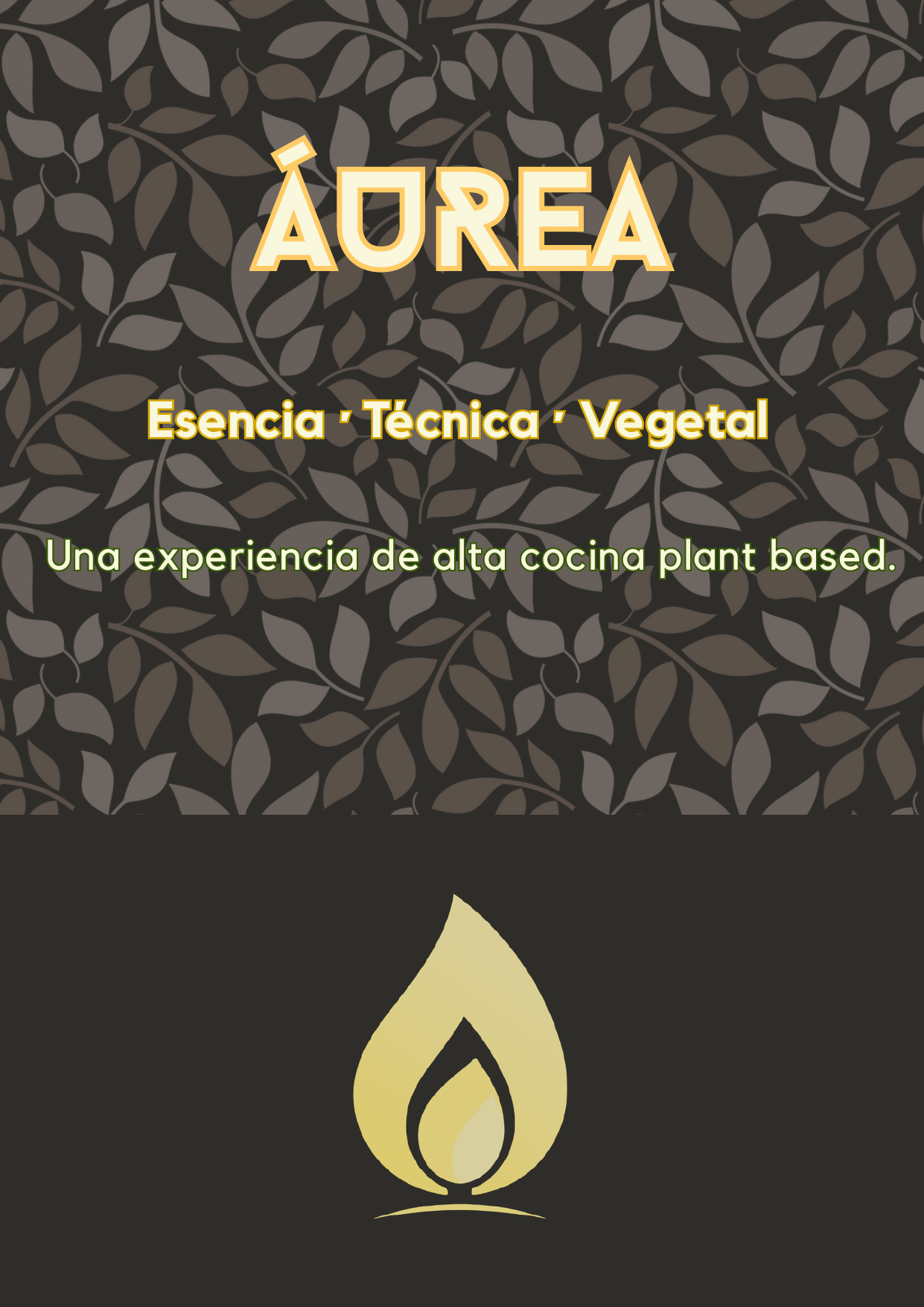 Cover of the Plant on Fire Áurea haute cuisine menu