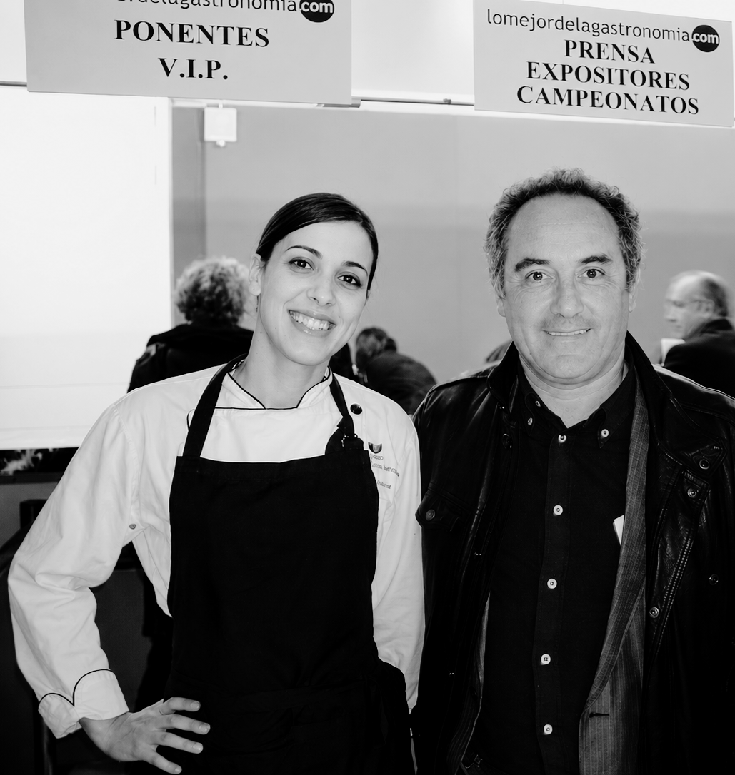 Plant on Fire chef with chef Ferran Adrià, black and white portrait