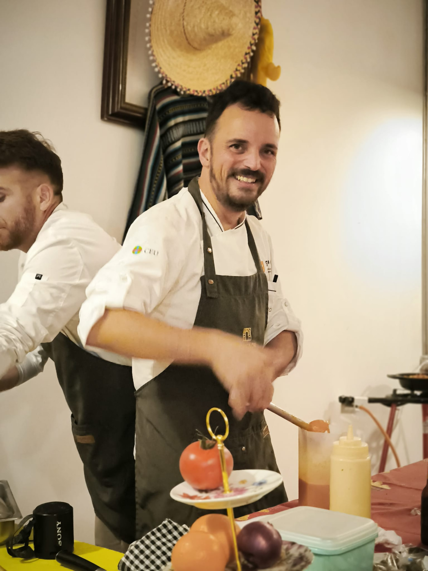 Chef cooking during a private dinner service